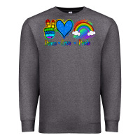 Charcoal Heather Peace Love Pride Premium Sweatshirt - Jasminsmagicworld