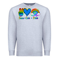 Heather Grey Peace Love Pride Premium Sweatshirt - Jasminsmagicworld