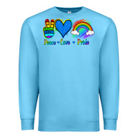 Ocean Blue Peace Love Pride Premium Sweatshirt - Jasminsmagicworld