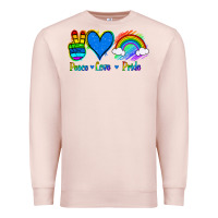 Pale Pink Peace Love Pride Premium Sweatshirt - Jasminsmagicworld