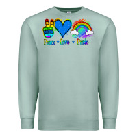 Seafoam Peace Love Pride Premium Sweatshirt - Jasminsmagicworld