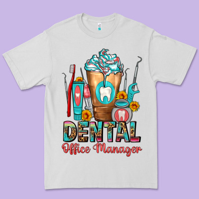 Dental Office Manager Cold Drink Frappe Premium Tee Designed By Fadigitalartstudio