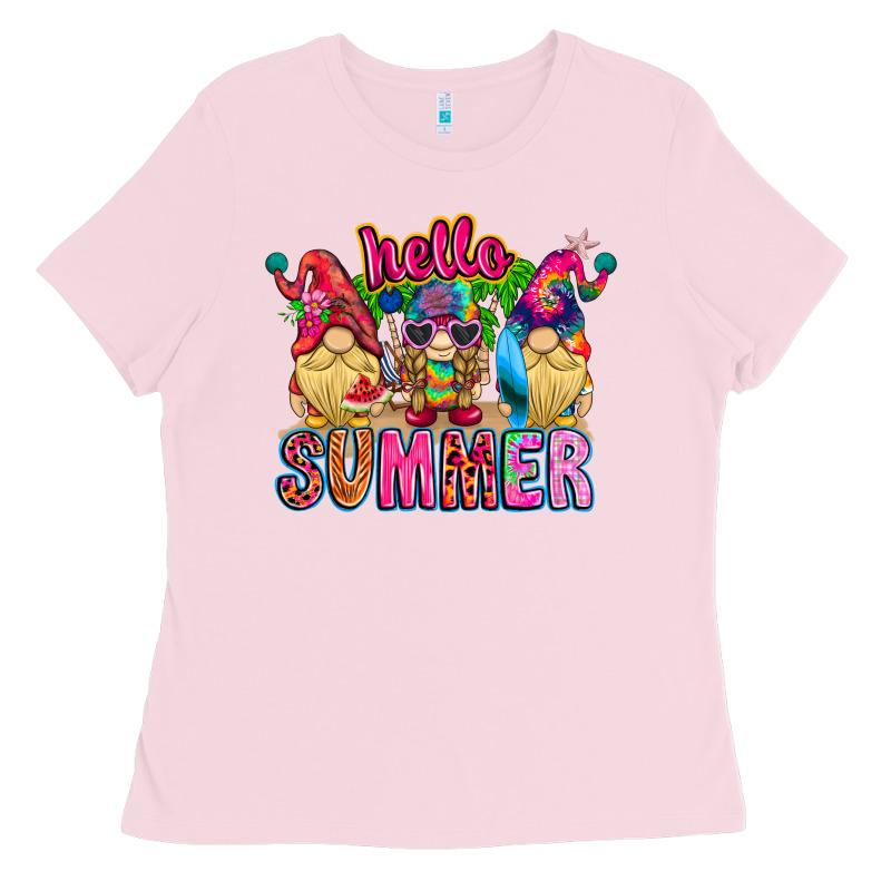 Hello Summer Gnome Ladies Tee by CowhideDigitalArt | Teevron