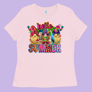 Hello Summer Gnome Ladies Tee Designed By Cowhidedigitalart