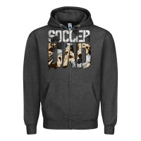 Charcoal Heather no background soccer dad Zipper Hoodie - Jasminsmagicworld