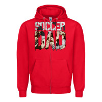 Red no background soccer dad Zipper Hoodie - Jasminsmagicworld
