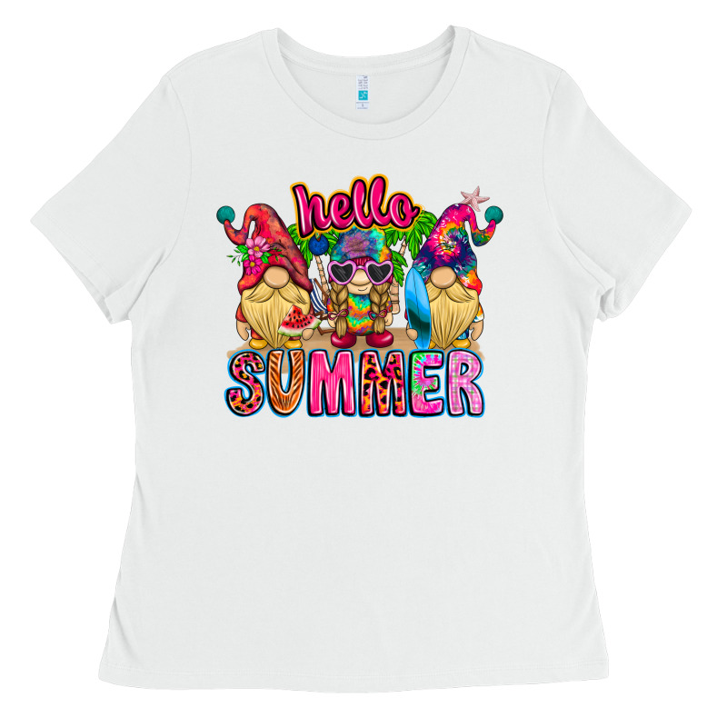 Hello Summer Gnome Ladies Tee by CowhideDigitalArt | Teevron