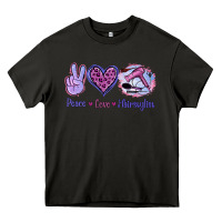 Asphalt Peace Love Hairstylist Heavy Core Tee - Jasminsmagicworld
