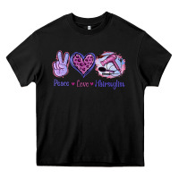 Black Peace Love Hairstylist Heavy Core Tee - Jasminsmagicworld