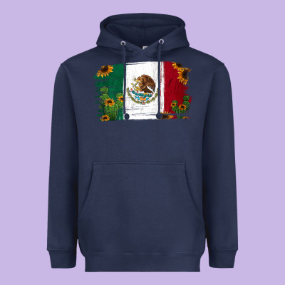 Mexican Flag Cactus Sunflower Heavyweight Hoodie Designed By Jasminsmagicworld