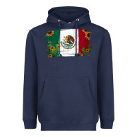 Navy Mexican Flag Cactus Sunflower Heavyweight Hoodie - Jasminsmagicworld