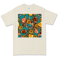 Bone american football winner cup and helmet seamless pattern Premium Tee - BundleAndBundleShop