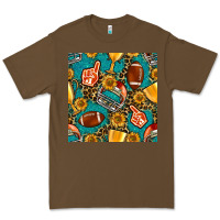 Cacao american football winner cup and helmet seamless pattern Premium Tee - BundleAndBundleShop