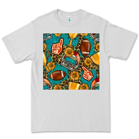 Dove Grey american football winner cup and helmet seamless pattern Premium Tee - BundleAndBundleShop