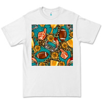 White american football winner cup and helmet seamless pattern Premium Tee - BundleAndBundleShop