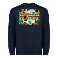 Navy Howdy Serape And Sunflower Heavyweight Sweatshirt - RanaPortraitStore