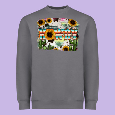 Howdy Serape And Sunflower Heavyweight Sweatshirt Designed By Ranaportraitstore