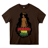 Chocolate Brown Remember your roots Heavy Core Tee - FaDigitalArtStudio