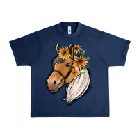 Navy floral horse Urban Heavy Tee - Jasminsmagicworld