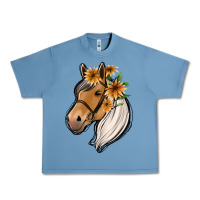 Pebble Blue floral horse Urban Heavy Tee - Jasminsmagicworld