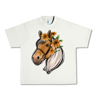 Pistachio floral horse Urban Heavy Tee - Jasminsmagicworld