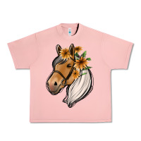 Salmon floral horse Urban Heavy Tee - Jasminsmagicworld