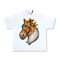 White floral horse Urban Heavy Tee - Jasminsmagicworld