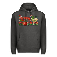 Charcoal Heather merry teacher Premium Hoodie - BarkalooDesign