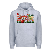 Heather Grey merry teacher Premium Hoodie - BarkalooDesign