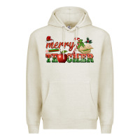 Oatmeal Heather merry teacher Premium Hoodie - BarkalooDesign