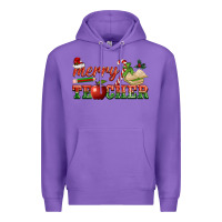 Purple merry teacher Premium Hoodie - BarkalooDesign