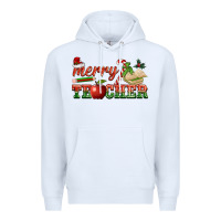 White merry teacher Premium Hoodie - BarkalooDesign