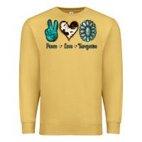 Antique Gold Peace Love Turquoise Premium Sweatshirt - Jasminsmagicworld
