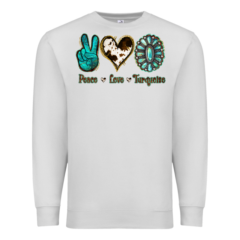 Peace Love Turquoise Premium Sweatshirt by Jasminsmagicworld | Teevron