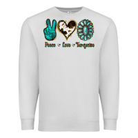 Dove Grey Peace Love Turquoise Premium Sweatshirt - Jasminsmagicworld