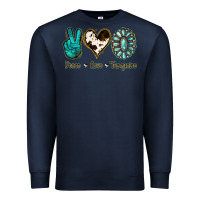 Navy Peace Love Turquoise Premium Sweatshirt - Jasminsmagicworld