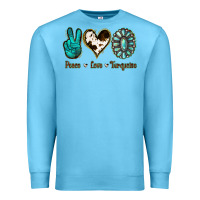 Ocean Blue Peace Love Turquoise Premium Sweatshirt - Jasminsmagicworld