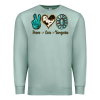 Seafoam Peace Love Turquoise Premium Sweatshirt - Jasminsmagicworld