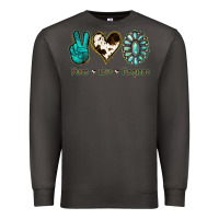 Smoke Peace Love Turquoise Premium Sweatshirt - Jasminsmagicworld