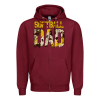 Burgundy no background softball dad Zipper Hoodie - Jasminsmagicworld