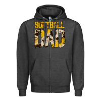 Charcoal Heather no background softball dad Zipper Hoodie - Jasminsmagicworld