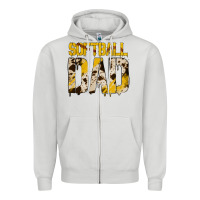 Dove Grey no background softball dad Zipper Hoodie - Jasminsmagicworld