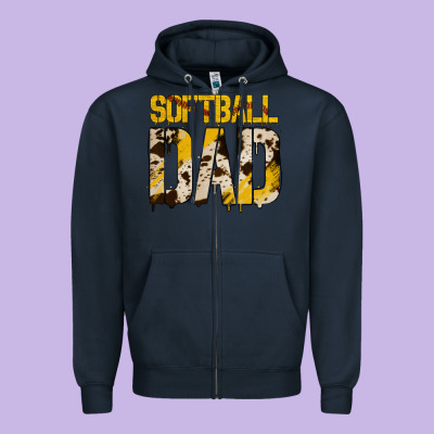 No Background Softball Dad Zipper Hoodie Designed By Jasminsmagicworld