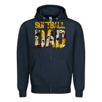 Navy no background softball dad Zipper Hoodie - Jasminsmagicworld