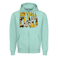 Seafoam no background softball dad Zipper Hoodie - Jasminsmagicworld