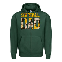 Sports Green no background softball dad Zipper Hoodie - Jasminsmagicworld
