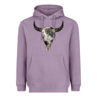 Lavender Cowhide Bull Skull Heavyweight Hoodie - Jasminsmagicworld
