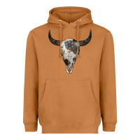 Meerkat Cowhide Bull Skull Heavyweight Hoodie - Jasminsmagicworld