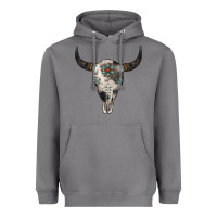 Storm Cowhide Bull Skull Heavyweight Hoodie - Jasminsmagicworld