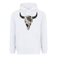 White Cowhide Bull Skull Heavyweight Hoodie - Jasminsmagicworld
